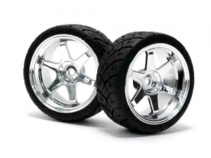 HPI Колеса в сборе 1/10 - X PATTERN D (TE37 0MM OFFSET/ CHROME) 2шт