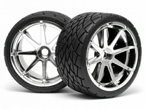 HPI Колеса трак 1/8 в сборе - PHALTLINE (140x70mm/ HEX17mm /АСФАЛЬТ) 2шт