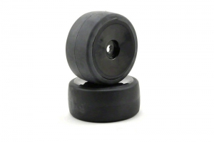 Traxxas Tires & wheels, assembled, glued (black, dished wheels, slick tires (S1 compound), foam inserts)