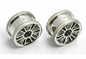 Associated Диски колес 1/18 - Narrow Spoked , chrome (2шт)