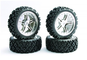 Fastrax Колеса ралли 1/10 (диски chrome 5-spoke) 4шт