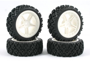 Fastrax Колеса туринг 1/10 - FASTRAX RALLY BLOCK WHITE (4шт)