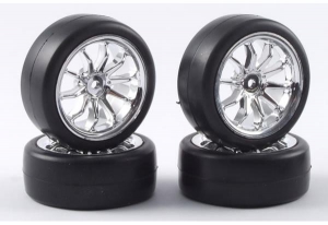 Fastrax Колеса туринг 1/10 - FASTRAX SLICK TYRES 10-SPOKE (4шт)