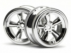 HPI Диски 1/10 - VINTAGE 5 SPOKE 26MM SHINY CHROME (0MM OFFSET) 2шт