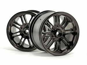 HPI Диски трак 1/8 - 8 SPOKE BLACK CHROME (83x56MM / HEX14) 2шт замена #3138