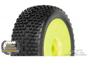 Proline Колеса в сборе багги 1/8 - Bow-Tie M2 ЖЕЛТЫЙ Диск (2шт)