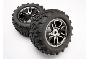Traxxas Колеса в сборе для Revo, Maxx масштаба 1:10, черный хром, 2шт.