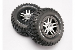 Traxxas Колеса в сборе для полнопривод. зад/перед, для заднепривод. зад для моделей 1:10, черный хром, 2шт.