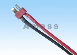 AMASS Разъем T-plug (папа) с проводом 14awg silicone 10cm