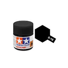 Tamiya Краска для склеиваемых моделей (акрил) X-18 Semi Gloss Black
