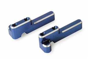Traxxas Servo mounts, steering/ shift (machined aluminum) (blue) (f&r)/ machine screws (8)