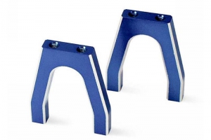 Traxxas Servo mounts, throttle/ brake (machined aluminum) (blue) (f&r)/ machine screws (8)
