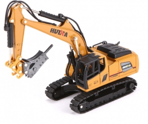 Металлический экскаватор с отбойным молотом HUI NA TOYS масштаб 1:60 - HN1811