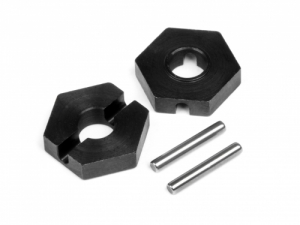 HPI Хаб передний HEX (Steel/ Black/ 2шт)