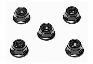 Tamiya Гайка фланцевая - М4 (Black 5шт)