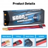 Аккумулятор LiPo B&C - 7.4v 6000мАч 90C (2S, Hardcase, разъём Bullet 4.0 мм + T-Plug)