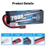 Аккумулятор LiPo B&C - 7,4V 7000МАЧ 50C (2S, HardCase, T-Plug)