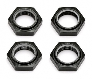 Associated Гайки колес 1/8 контрящиеся - Nyloc , black (4шт)