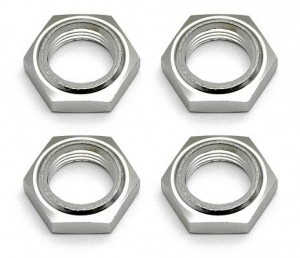 Associated Гайки колес 1/8 контрящиеся - Nyloc , silver (4шт)