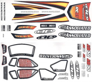 Associated Наклейки кузова - RC8T RTR body wrap (yellow)