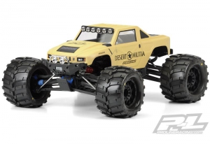 Proline Кузов трак 1/8 - Desert Militia Clear Body for E-MAXX® 3903 & 3905, E-REVO®, T-MAXX® 3.3, REVO® 3.3 & Summit®