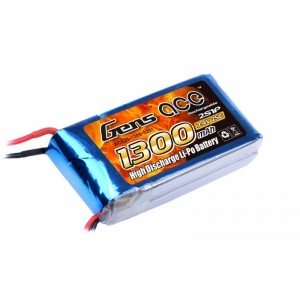 Gens Ace Li-pol 7.4V 1300mAh, 25C, 2s1p, Deans T-Plug