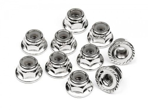 HPI Гайки M4 с фиксаторами (SILVER/10шт)