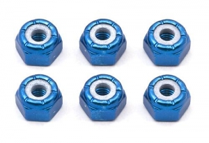 Associated Гайки с фиксатором - FT BLUE 8-32 (6шт)