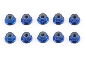 Associated Гайки с фланцем контрящиеся - FT Blue 4mm (10шт)