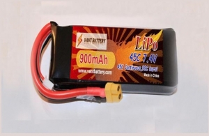 Аккумулятор VANT Li-pol 900mAh, 45c, 2s1p, XT60/EC3/Deans VTB900XP45-2S