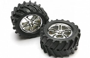 Traxxas Колеса в сборе Maxx-Split Spoker, хром (2шт)