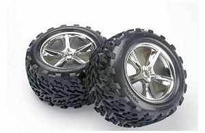 Traxxas Колеса в сборе Talon-Gemini, серебро (2шт)