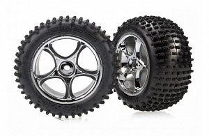 Traxxas Колеса в сборе 2.2" Alias задние, хром, 2шт