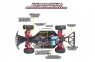Радиоуправляемый шорт-корс трак 1:10 Remo Hobby 9EMU Racing Brushless 4WD 2.4Ghz RTR (синяя)