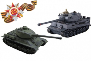 Радиоуправляемый танковый бой T34 Tiger масштаб 1:28 