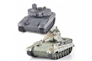 Радиоуправляемый танковый бой T90 и Tiger King масштаб 1:28