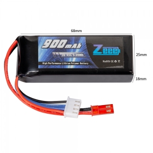 Аккумулятор Zeee Power 3s 11.1v 900mah 45c SOFT T-PLug
