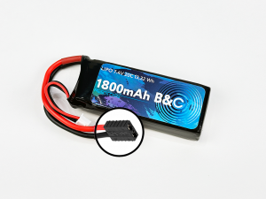 Аккумулятор LiPo B&C - 7.4v 1800мАч 20C (2S, Softcase, TRX, для моделей Traxxas 1:16: Summit, E-Revo)