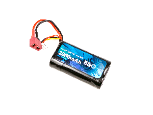 Аккумулятор Li-ion B&C 2000 mAh, 7,4V, 20C, T‐plug для Remo Hobby 1/16, Himoto 1/18