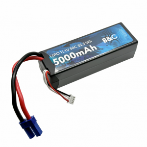 Аккумулятор LiPo B&C - 11.1v 5000мАч 50C (3S, Hardcase, разъём EC5)