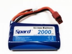 Аккумулятор Li-ion Spard 2000mAh, 7,4V, 15C, T‐plug для Remo Hobby 1/16, Himoto 1/18