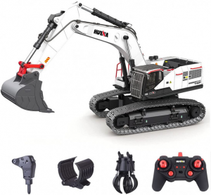 Радиоуправляемый экскаватор белый HUI NA TOYS масштаб 1:14 2.4G - HN1594
